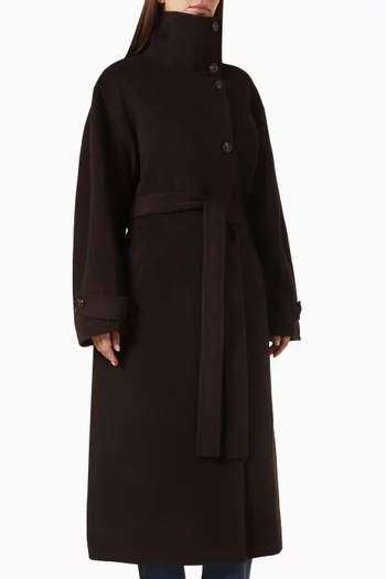 James High-collar Coat in Wool Blend
