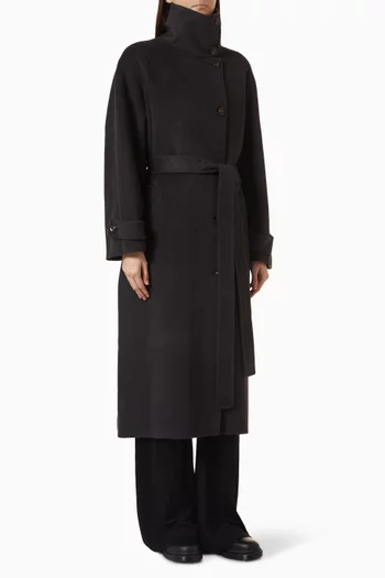 James High-collar Coat in Wool Blend