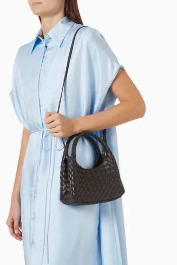 Baby Campana Shoulder Bag in Intrecciato Leather