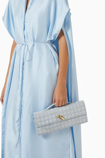 Andiamo Clutch in Intrecciato Leather & Suede