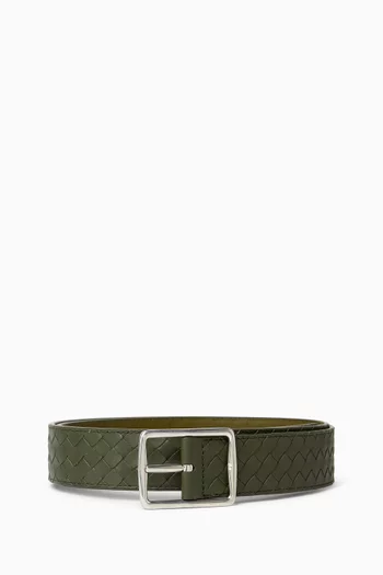 Reverso Belt in Intrecciato Calfskin Leather