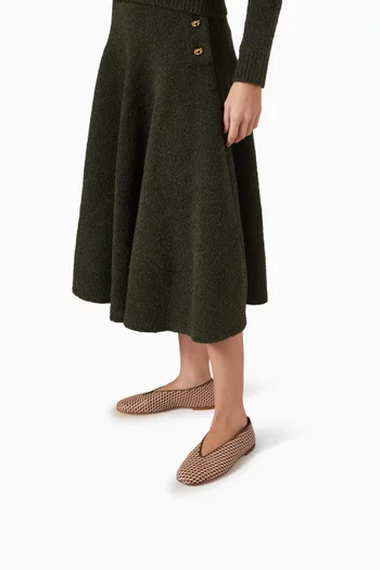 Rosa Two-tone Ballerina Flats in Woven Leather