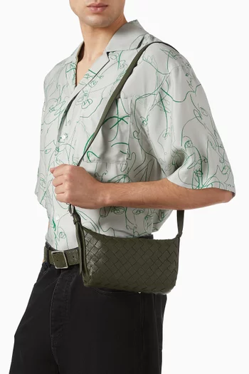 Traveler Phone Pouch in Intrecciato Leather
