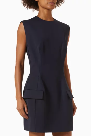 Mini Dress in Wool Twill