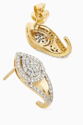 Pear-shaped Cluster Diamond Earrings in 18kt Gold