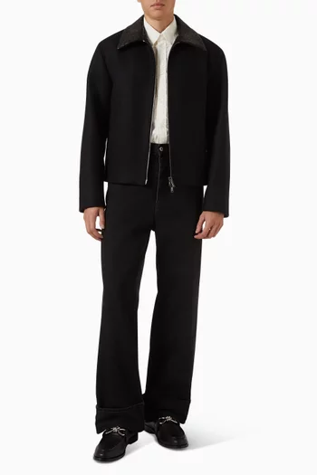 Intrecciato-collar Jacket in Wool Felt