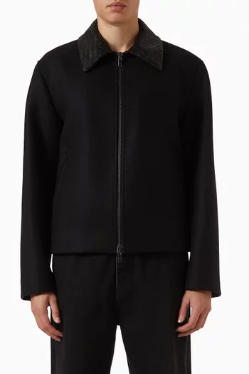 Intrecciato-collar Jacket in Wool Felt
