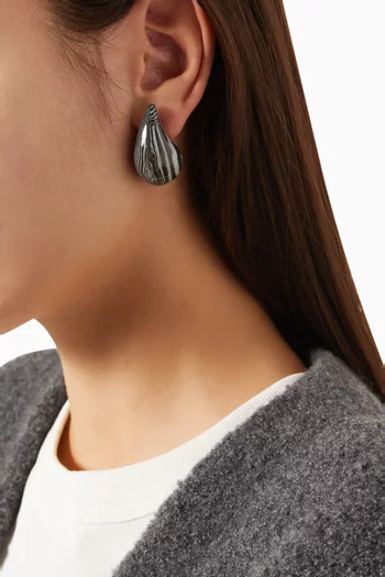 Small Drop Earrings in Ceramic & Silver