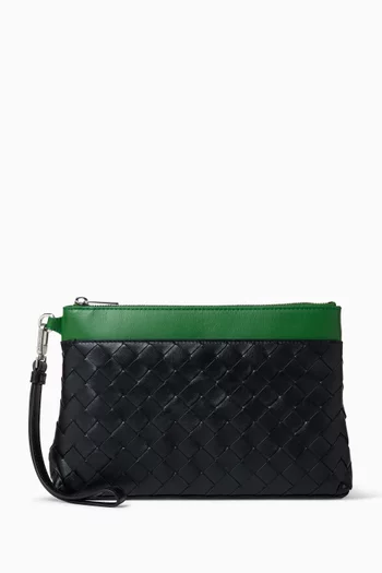 Prism Pouch in Intrecciato Leather