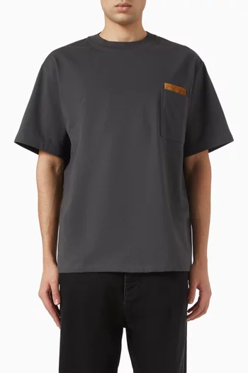 Intrecciato Suede T-shirt in Cotton-jersey
