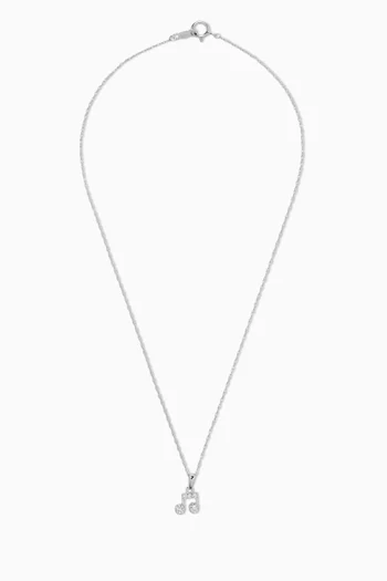 Beamed Musical Note Diamond Necklace in 18kt White Gold