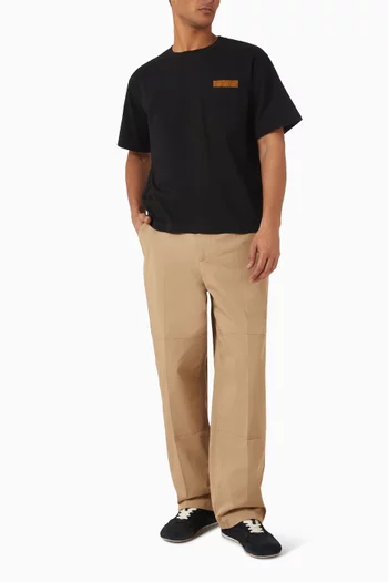 Wide-leg Pants in Cotton Gabardine