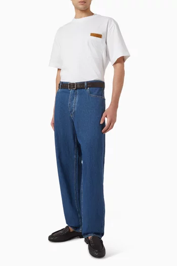 Intrecciato Suede T-shirt in Cotton-jersey