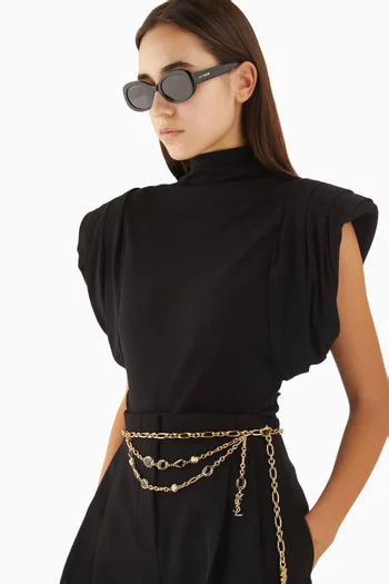 Valentina Oval Sunglasses in Acetate