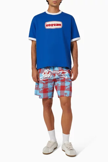 Checker Running Dog Swim Shorts