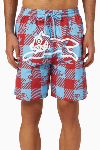 Checker Running Dog Swim Shorts