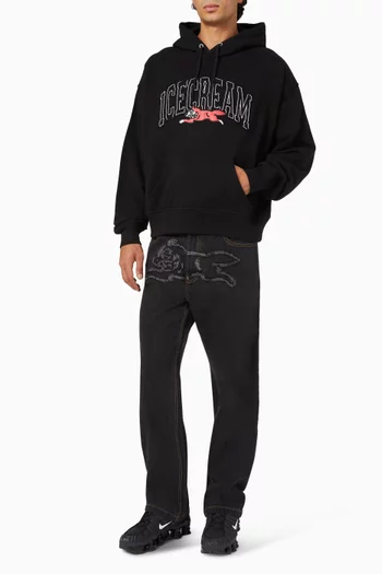 Appliqué Running Dog Double Scoop Pants in Denim