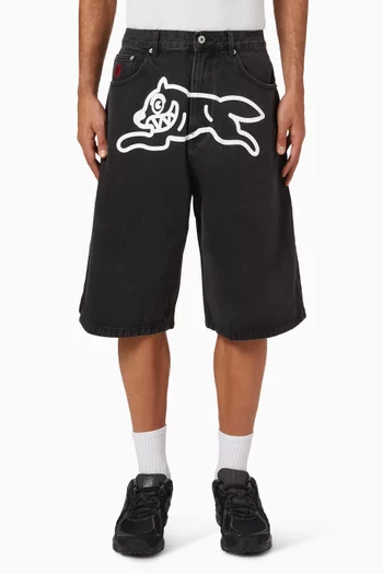 Running Dog Triple Scoop Shorts in Denim