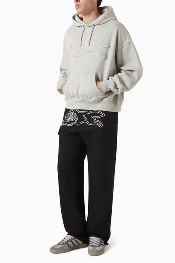 Applique Running Dog Hoodie in Cotton