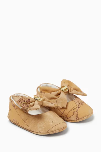Geo Bow Ballet Booties in Cotton