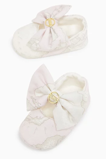 Geo Bow Ballet Booties in Cotton