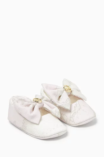 Geo Bow Ballet Booties in Cotton