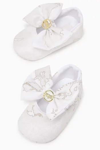 Geo Bow Ballet Booties in Cotton