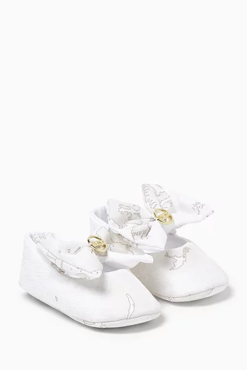 Geo Bow Ballet Booties in Cotton