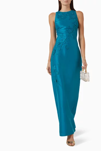 Beaded Appliqué Gown