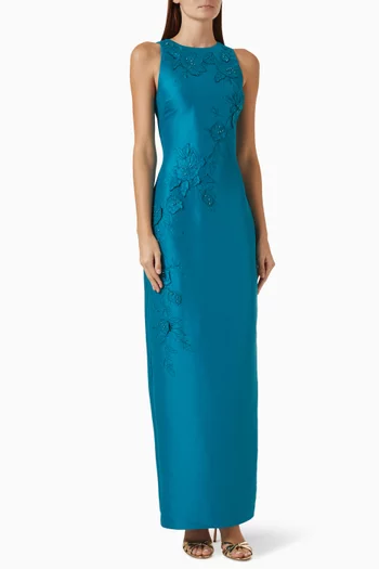 Beaded Appliqué Gown