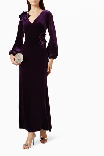 Floral Gown in Velvet