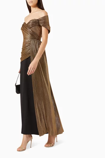 Metallic Draped Gown