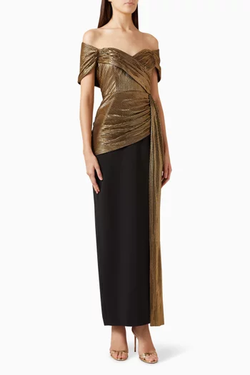 Metallic Draped Gown