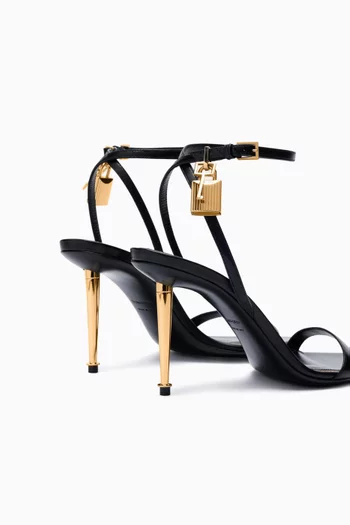 Padlock Pointy 85 Sandals in Leather