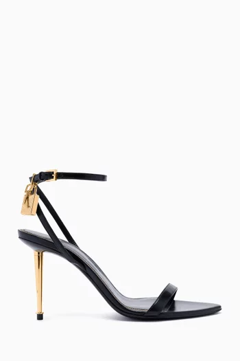 Padlock Pointy 85 Sandals in Leather
