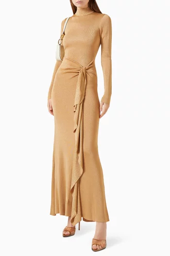 Lurex Knit Draped Gown