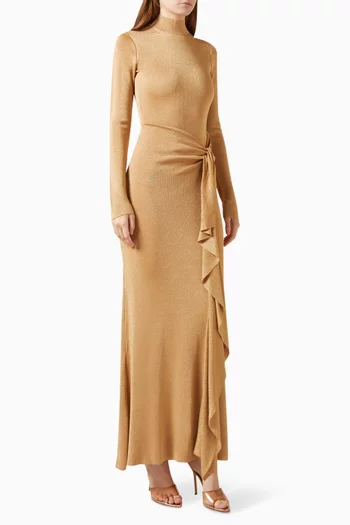 Lurex Knit Draped Gown