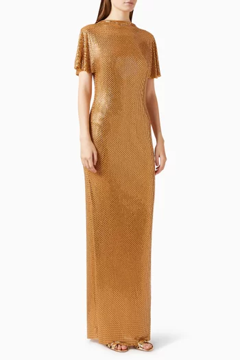 High-neck Diamanté Gown