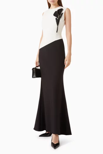 Floral-embroidered Gown