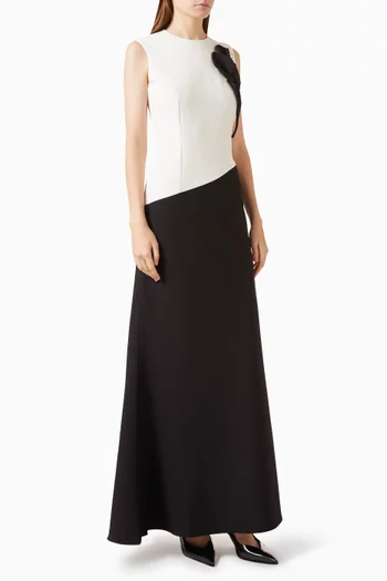 Floral-embroidered Gown