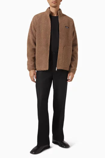 Patch Teddy Jacket in Sherpa Fleece