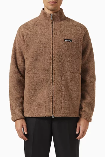 Patch Teddy Jacket in Sherpa Fleece