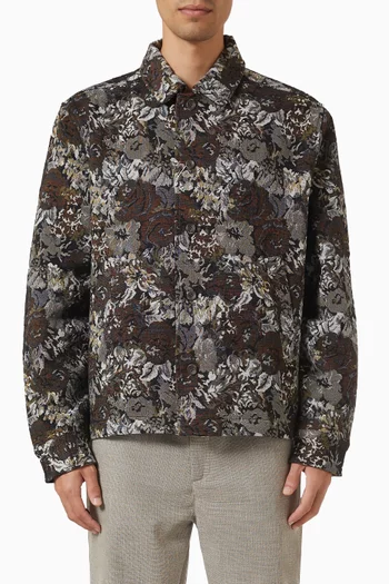 Rose Jacquard Overshirt in Cotton-blend