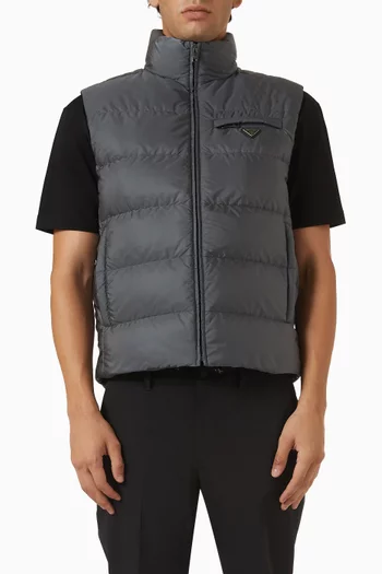 Down Vest in Re-Nylon