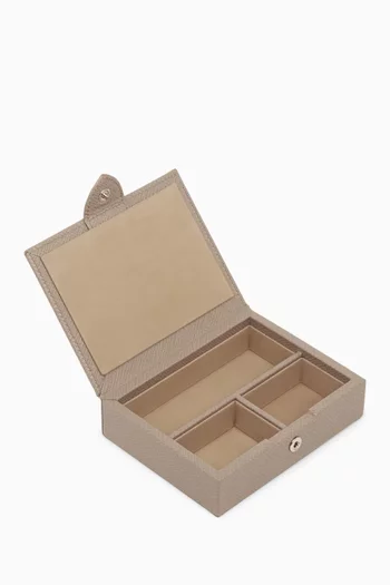 Small Square Trinket Box in Panama Leather