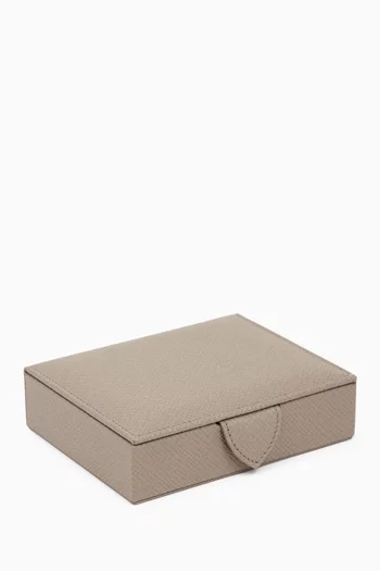 Small Square Trinket Box in Panama Leather