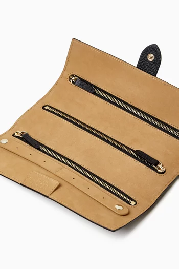 Small Jewellery Roll in Calf Leather