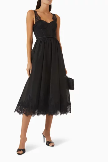 Valiant Lace Trim Midi Dress