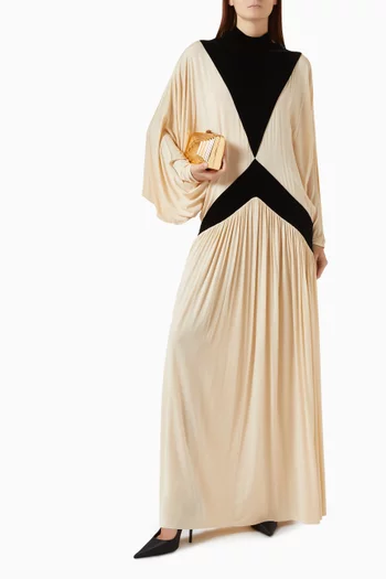 Valiant Deco Batwing Maxi Dress in Jersey