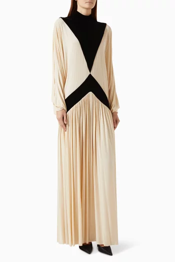 Valiant Deco Batwing Maxi Dress in Jersey